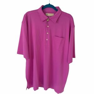Donald Ross Polo Shirt XL Pink Golf Shirt Short Sleeve Pocket Performance